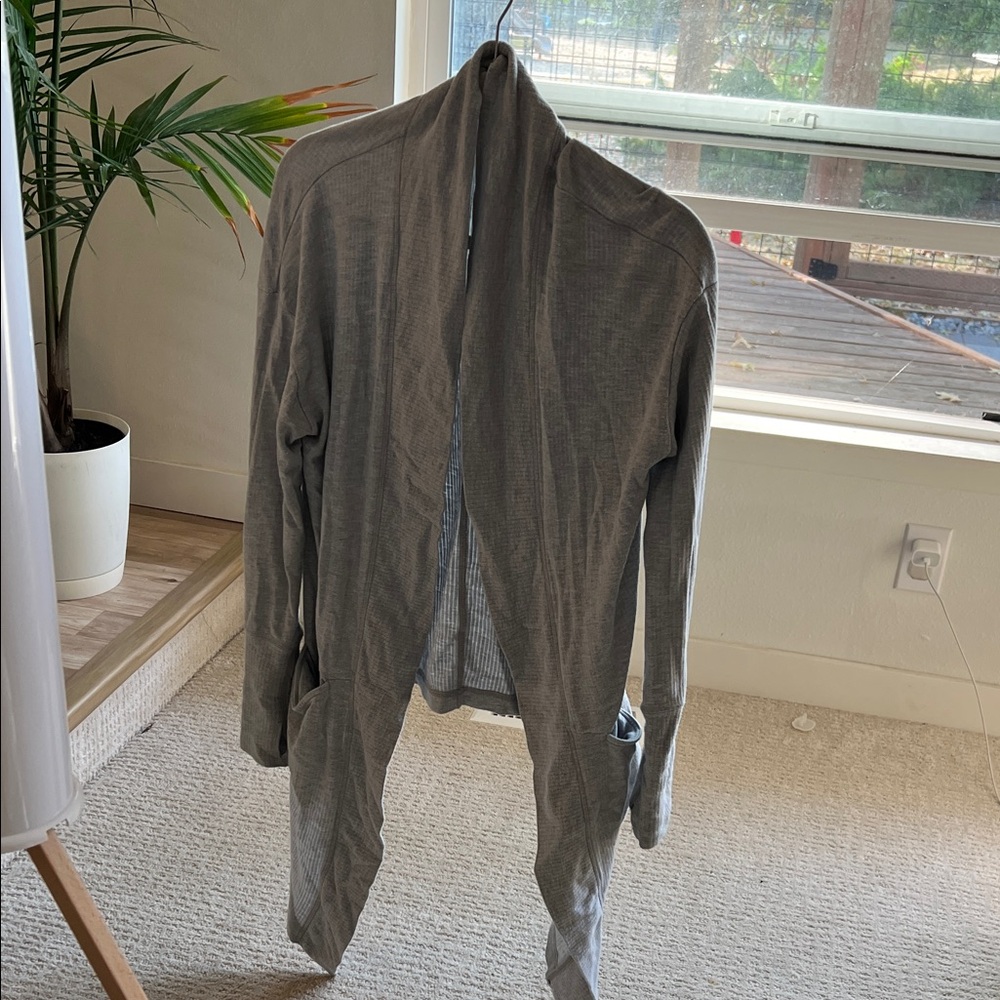 Zella Gray Open Front Sweater